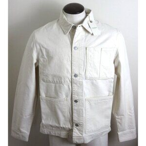 OOBE Brand Men's Button Front Canvas Cotton Chore Coat Natural White NWT